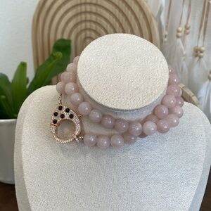 Hespera Authentic Rose Quartz Gemstone Myra Necklace